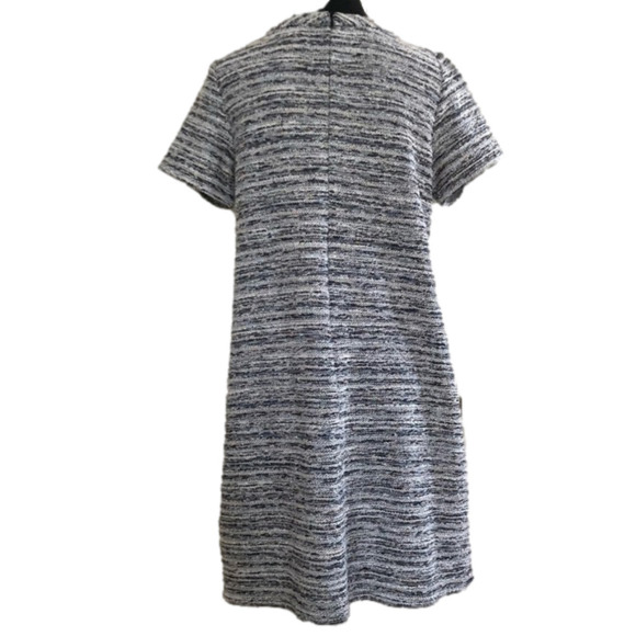 Ann Taylor Loft gray and ivory textured shift a-line dress. Size M petite - Picture 9 of 10